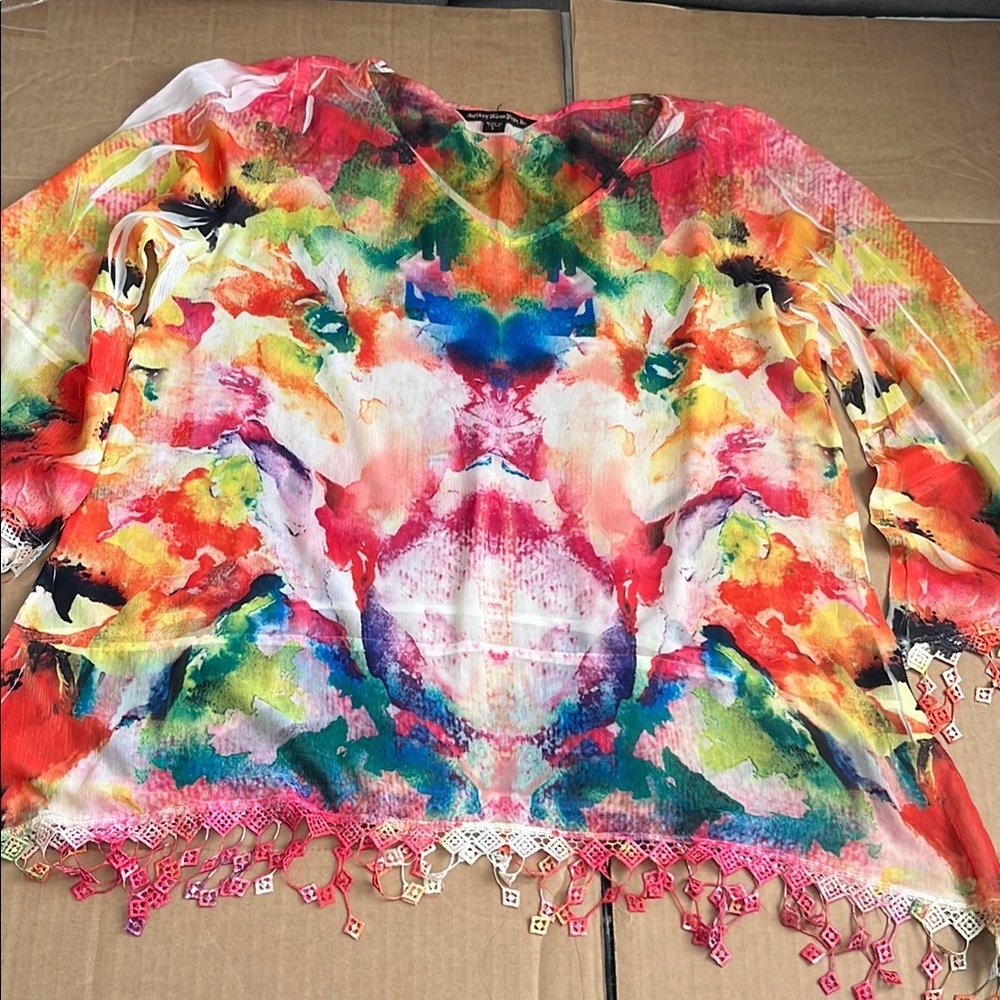 Sienna Rose Colorful Abstract Blouse